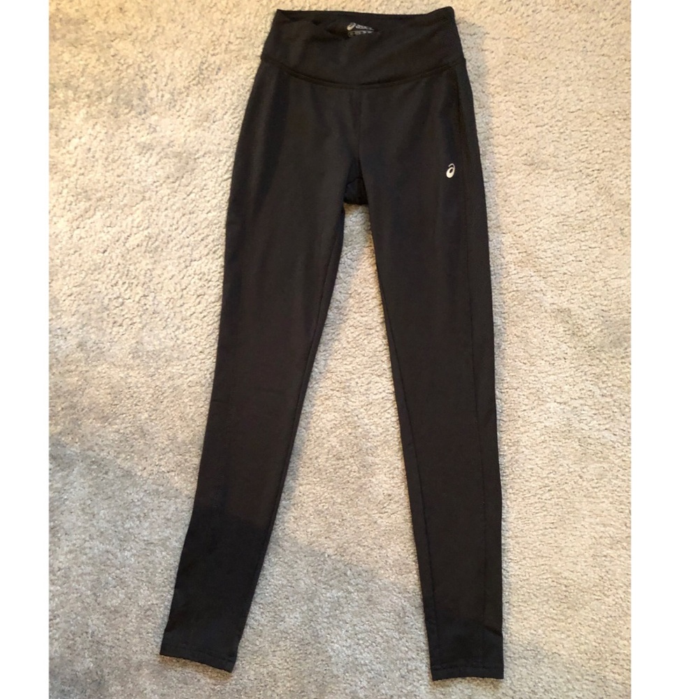 Black ASICS fleece-lined leggings